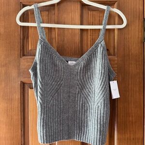 Auden Sleepwear Sweater Knit Pajama Tank Top Women’s XL Gray V Neck Cozy Ribbed